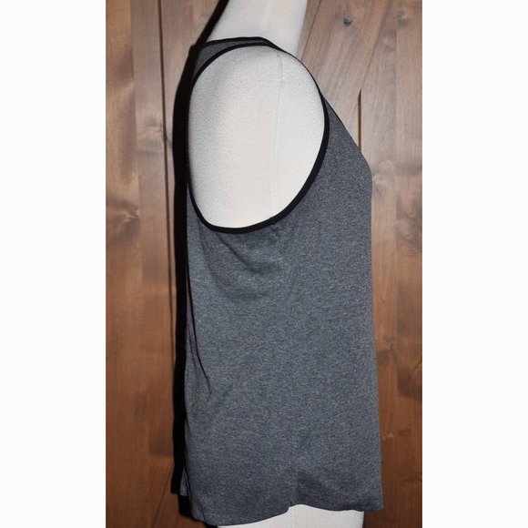 Active by Old Navy Charcoal & Black Semi Fitted Stretchy Racerback Workout Top - Picture 8 of 8